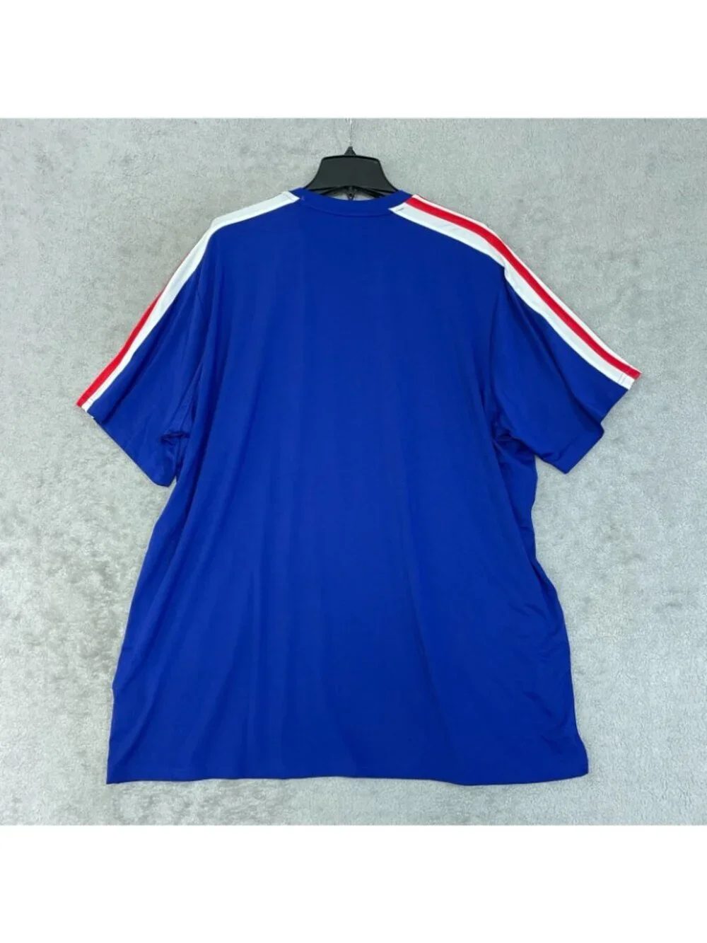 NWT Adidas Men's XXL Blue T-Shirt With Red & White Stripes  Polyester